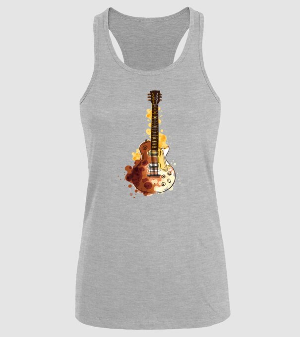 Chitara Pictură model gri pe tricou