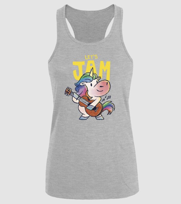 Unicorn cu chitara model gri pe tricou