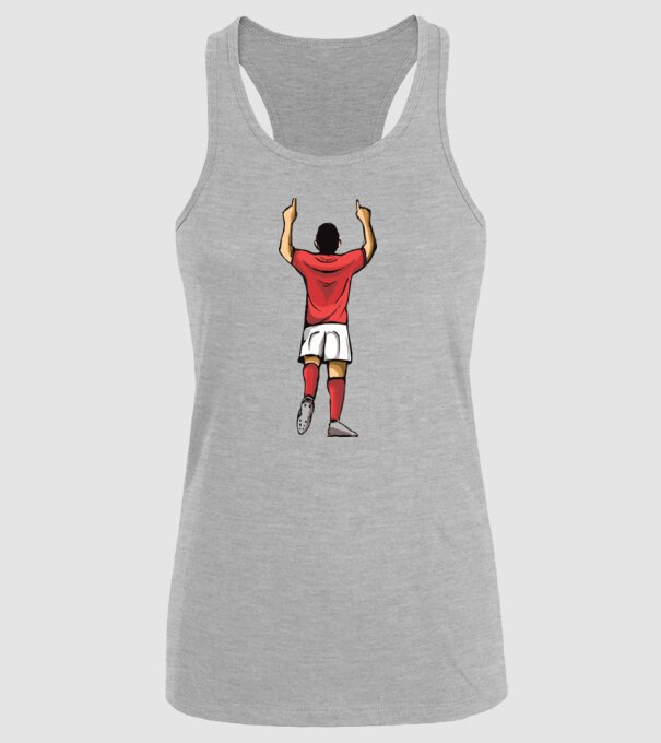 Fotbalist sărbătorind golul model gri pe tricou