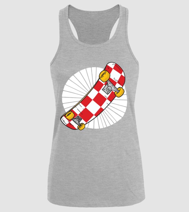 Skateboard model gri pe tricou