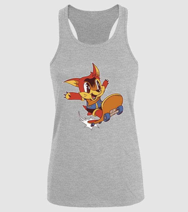 Veveriță Skateboarder model gri pe tricou