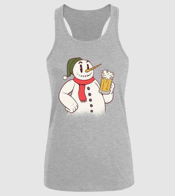 Om de zăpadă cu bere model gri pe tricou