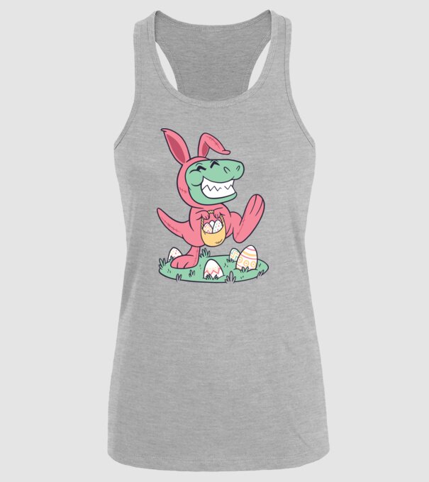 T-rex de Paște model gri pe tricou