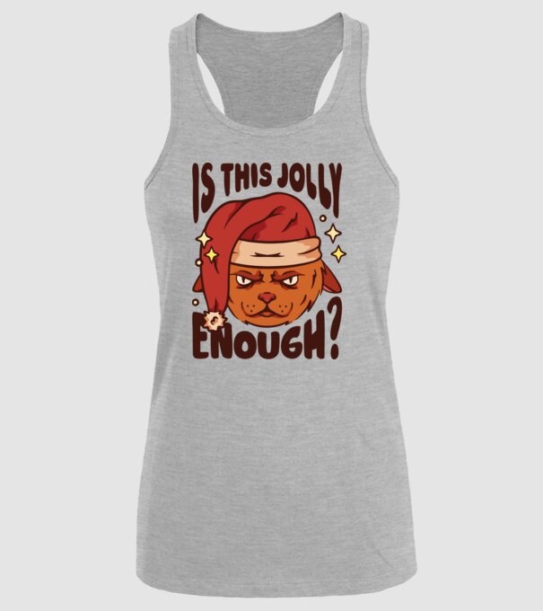 Is this Jolly enough tricou de Crăciun model gri pe tricou