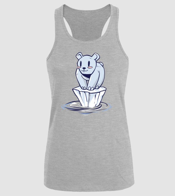 Urs polar pe gheața care se topește model gri pe tricou