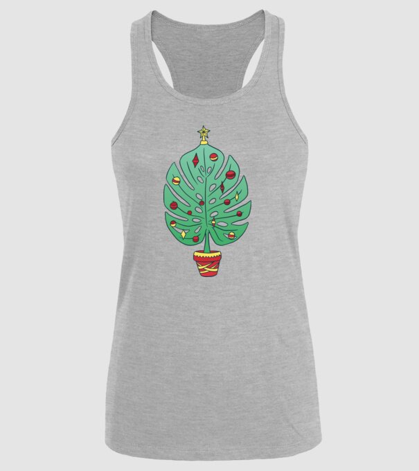 Palmier de Crăciun model gri pe tricou