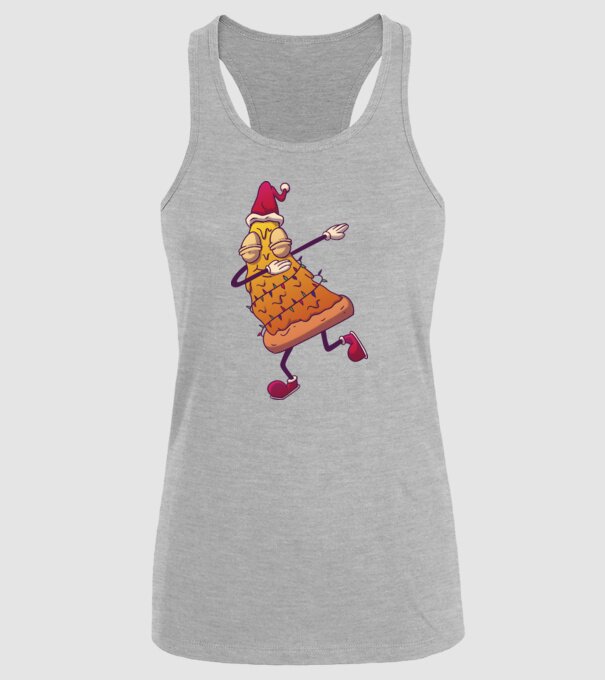 Pizza de Crăciun DAB model gri pe tricou