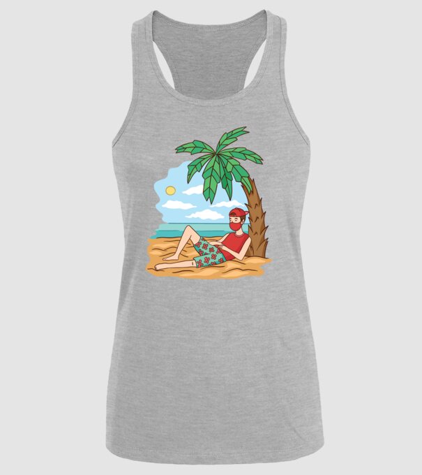 Vacanță în carantină model gri pe tricou