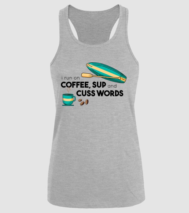 Cafea și SUP model gri pe tricou