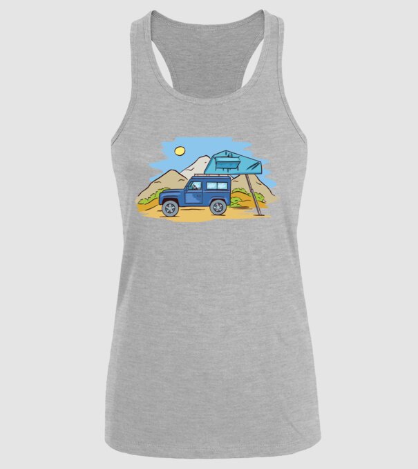 Mașină de camping model gri pe tricou