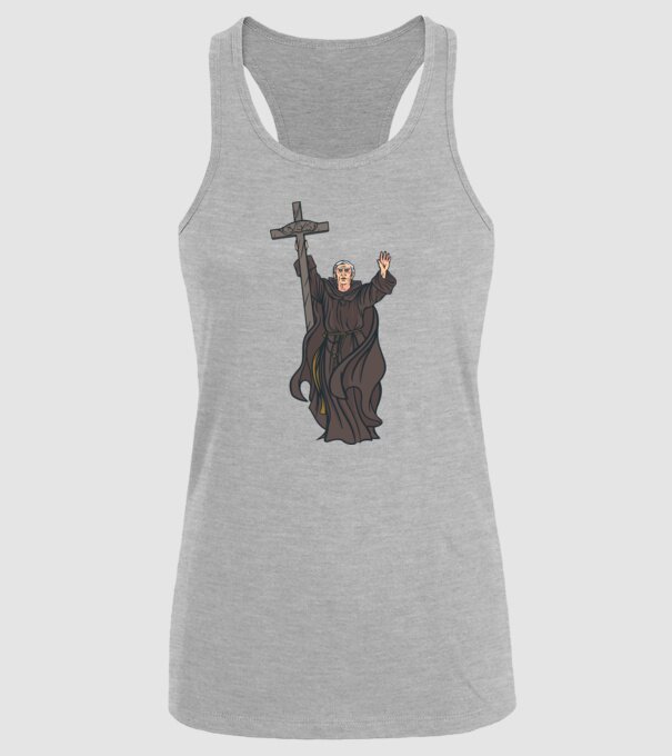 Călugăr creștin model gri pe tricou