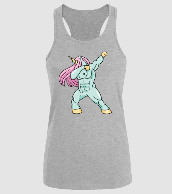 Unicorn Body Building DAB model gri pe tricou