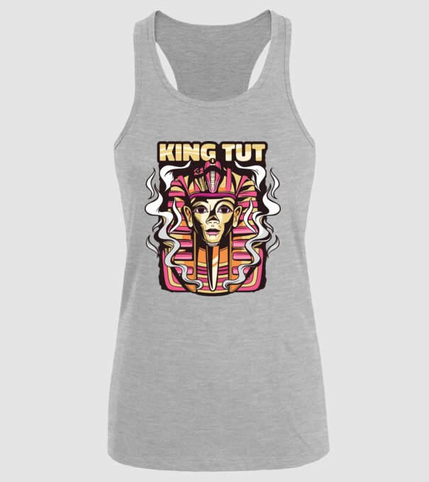 King Tut - Faraonul Tutankhamon model gri pe tricou