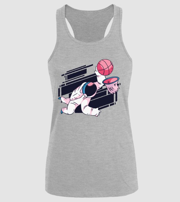 Astronaut Baschetbalist model gri pe tricou