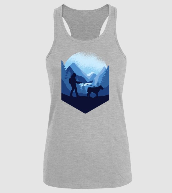 Excursie cu Câine model gri pe tricou