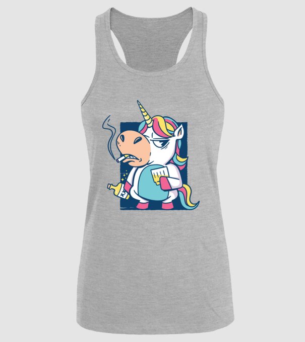 Unicorn rebel model gri pe tricou