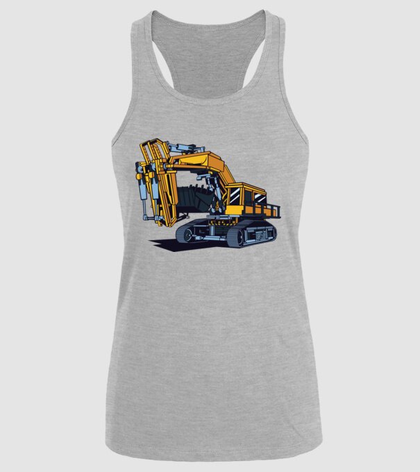 Excavator model gri pe tricou