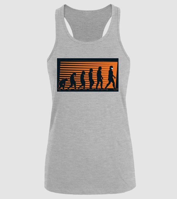 Evoluție Mască model gri pe tricou