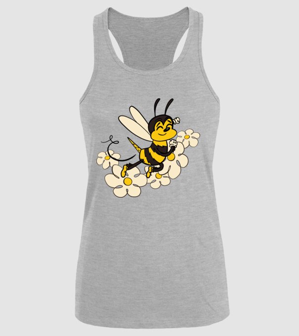 Albină Floare model gri pe tricou