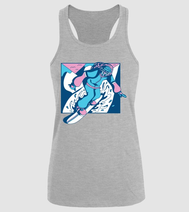 Snowboarder cool model gri pe tricou