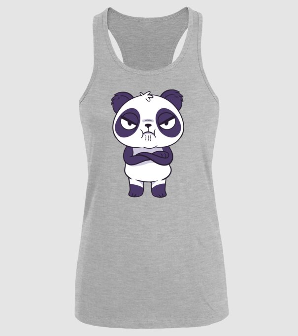 Panda furios model gri pe tricou