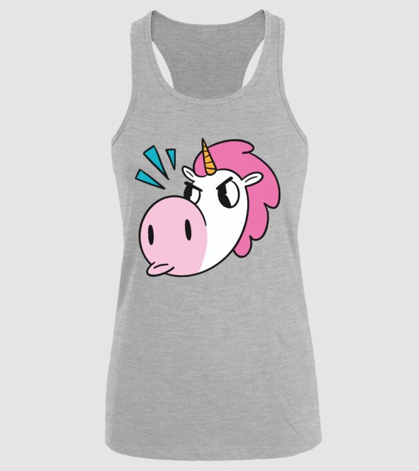 Unicorn supărat model gri pe tricou