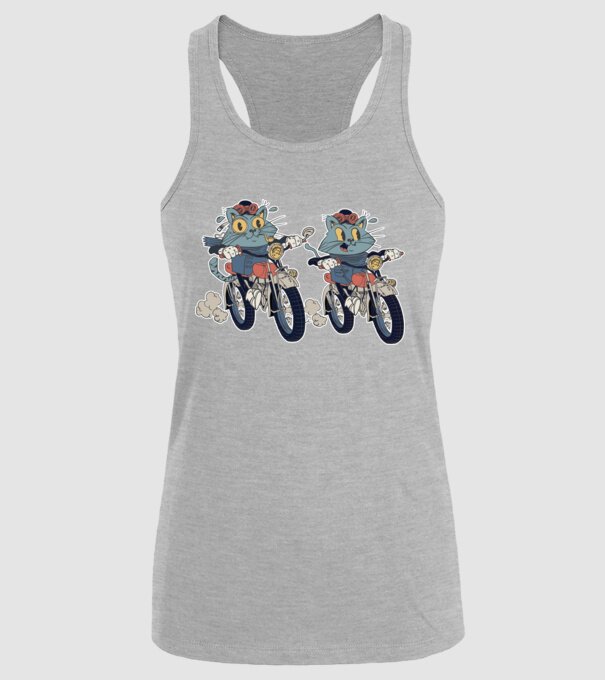 Pisicuțe motocicliste model gri pe tricou