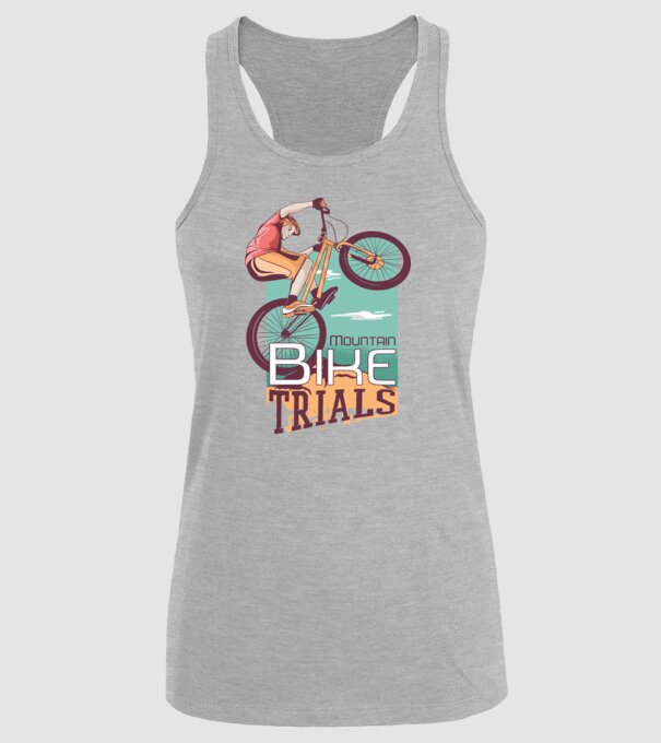 Truc Mountainbike model gri pe tricou