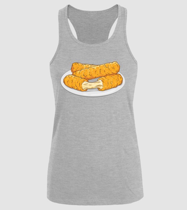 Fâșii de mozarella model gri pe tricou