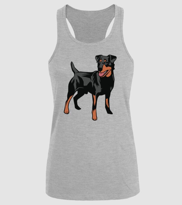 Câine de vânătoare german Terrier model gri pe tricou