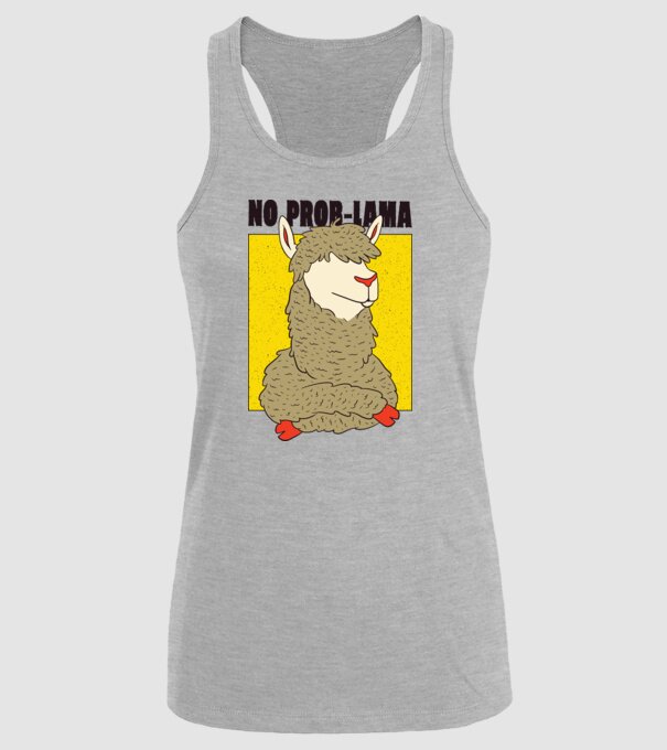 No Prob LLama - Lama model gri pe tricou