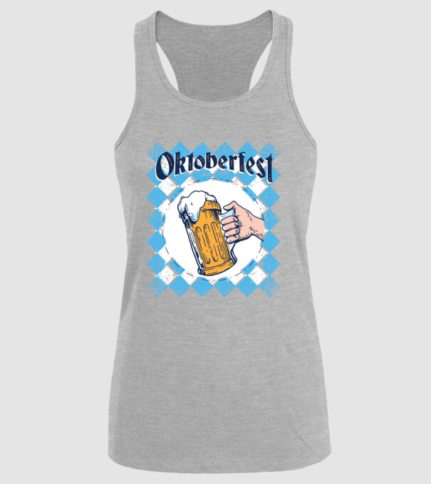 Tricou cu bere Oktoberfest model gri pe tricou