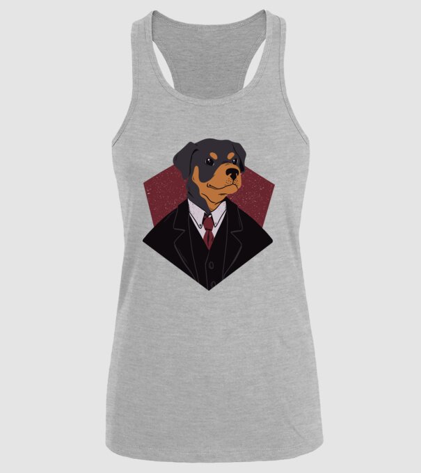 Câine în Costum model gri pe tricou