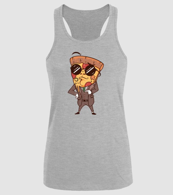 Agent de pizza în Costum model gri pe tricou