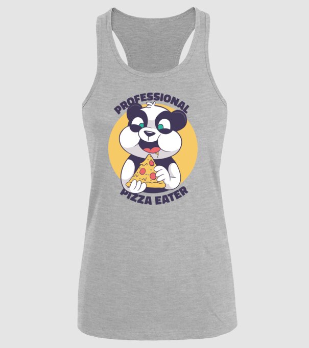 Panda Pizza model gri pe tricou