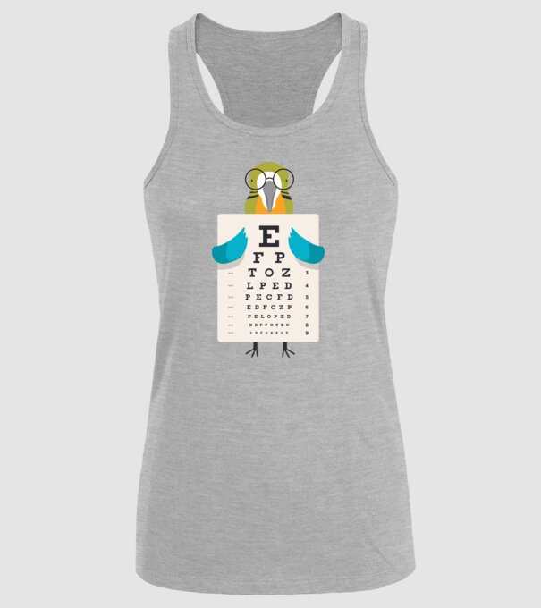 Oftalmolog papagal model gri pe tricou