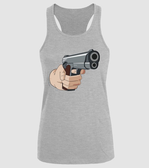 Pistol model gri pe tricou