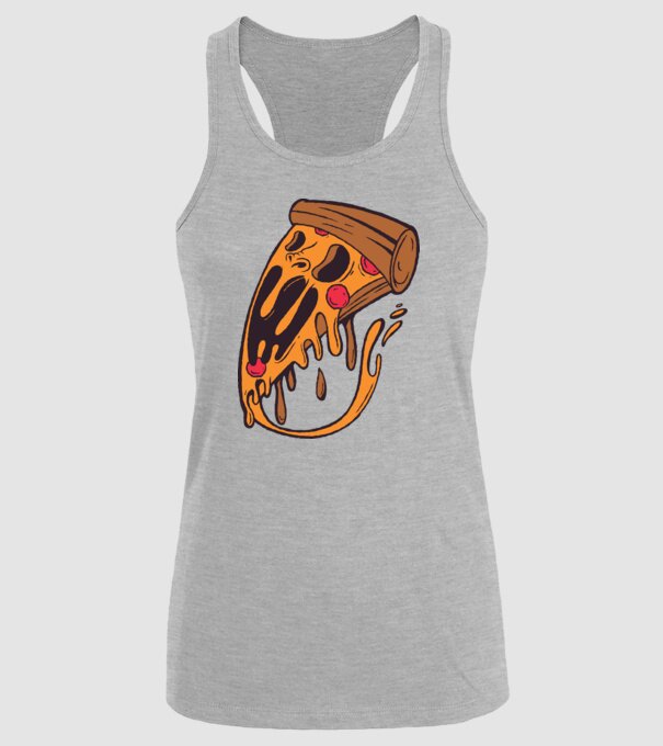 Pizza Horror model gri pe tricou