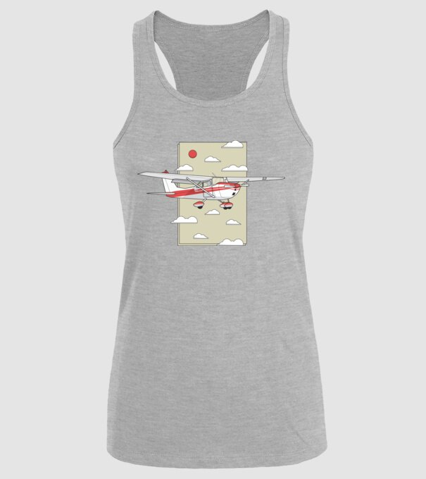 Avion cu elice model gri pe tricou