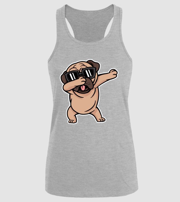 Pug DAB model gri pe tricou