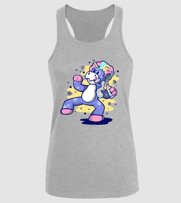 Unicorn beat model gri pe tricou