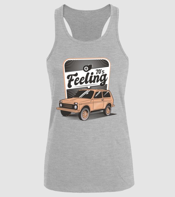 Mașină Retro anii 70 Lada Niva model gri pe tricou