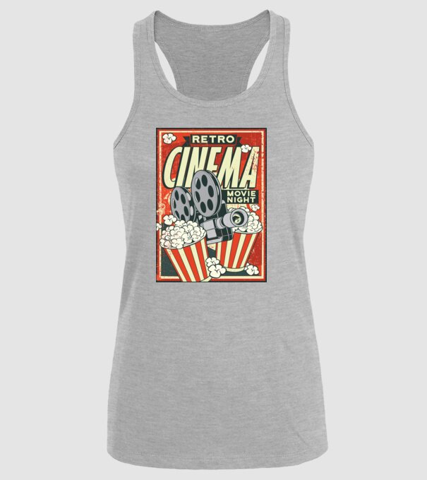 Afiș cinema retro model gri pe tricou
