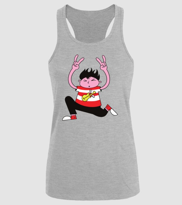 Băiat Rocker model gri pe tricou