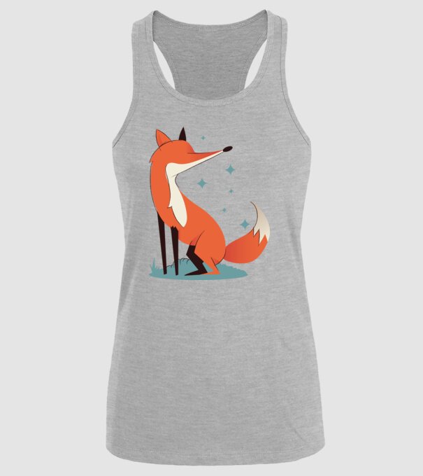 Vulpe model gri pe tricou