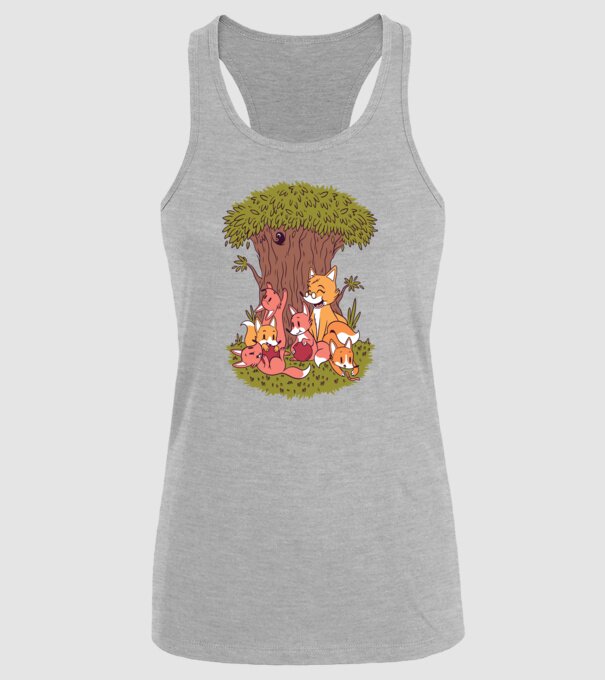 Familie Vulpe model gri pe tricou