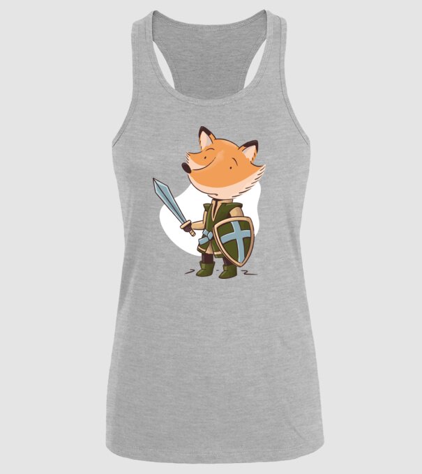 Vulpe Cavaler model gri pe tricou
