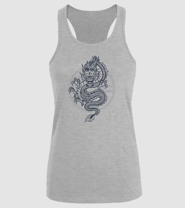 Dragon Tribal model gri pe tricou