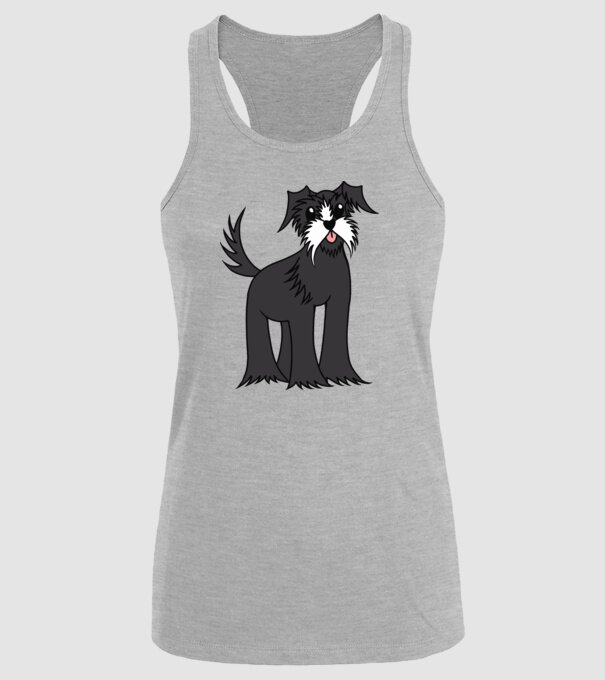 Desen Schnauzer model gri pe tricou