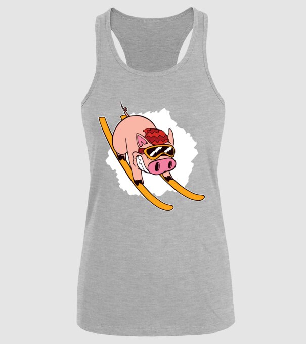 Porcușor schior model gri pe tricou
